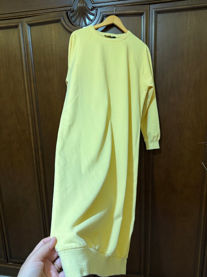 Sarı Midi Kadın Triko Elbise - Görsel 2