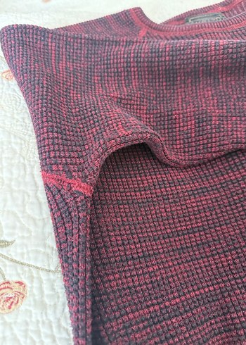 Bordo Erkek Triko Uzun Kollu Kazak - Görsel 2