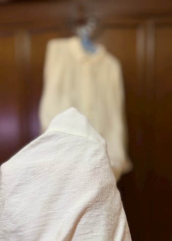 Düğmeli Beyaz Uzun Viscon Elbise - Görsel 10