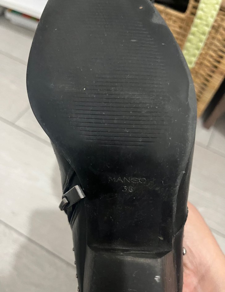 Tokalı Siyah Deri Goth Bot - Görsel 5