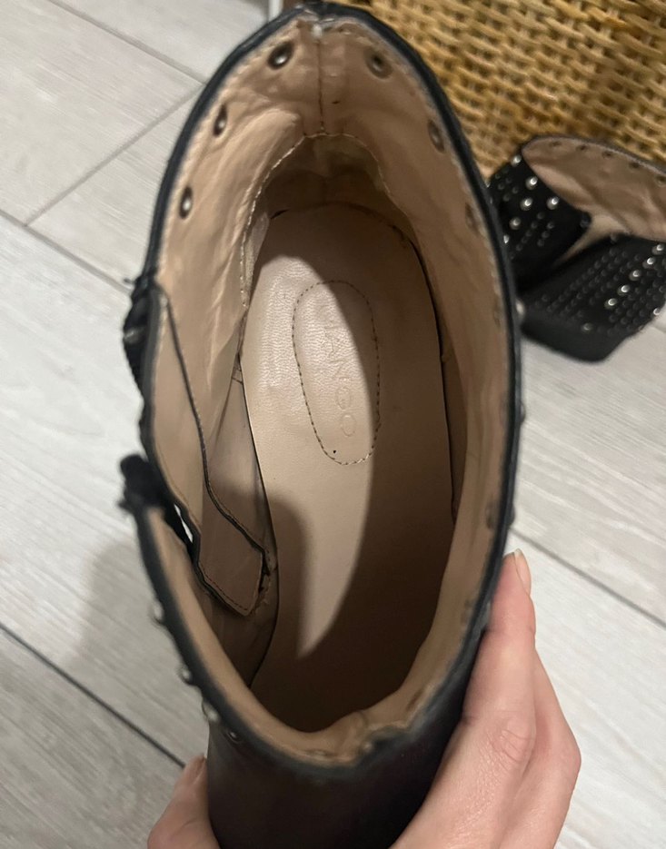 Tokalı Siyah Deri Goth Bot - Görsel 4