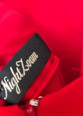 Kırmızı Uzun Drapeli Abiye Elbise - Görsel 3