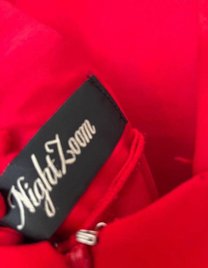 Kırmızı Uzun Drapeli Abiye Elbise - Görsel 3