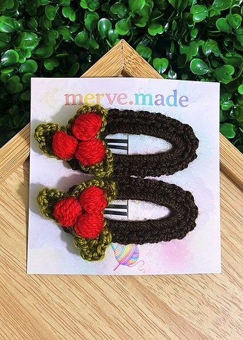 Renkli Nakışlı Örgü Çocuk Toka Seti - Görsel 8