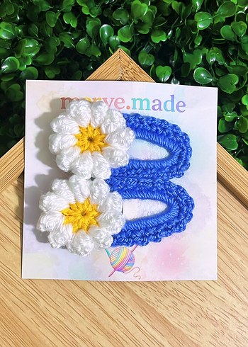 Renkli Nakışlı Örgü Çocuk Toka Seti - Görsel 5