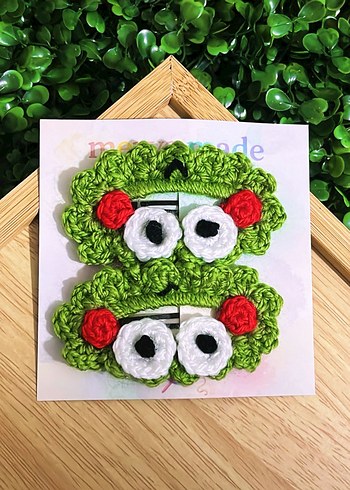 Renkli Nakışlı Örgü Çocuk Toka Seti - Görsel 9