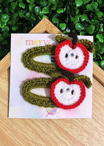 Renkli Nakışlı Örgü Çocuk Toka Seti - Görsel 7