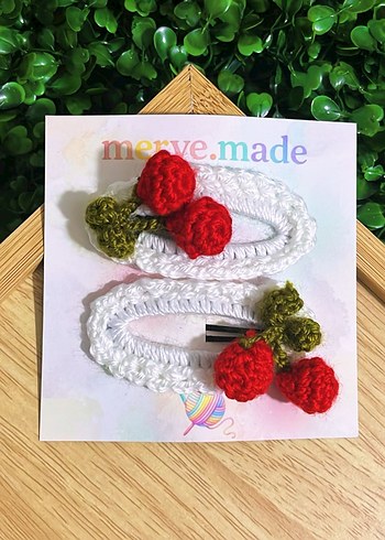 Renkli Nakışlı Örgü Çocuk Toka Seti - Görsel 2