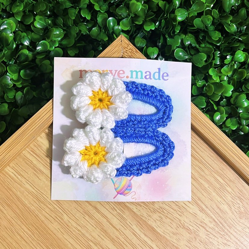 Renkli Nakışlı Örgü Çocuk Toka Seti - Görsel 5