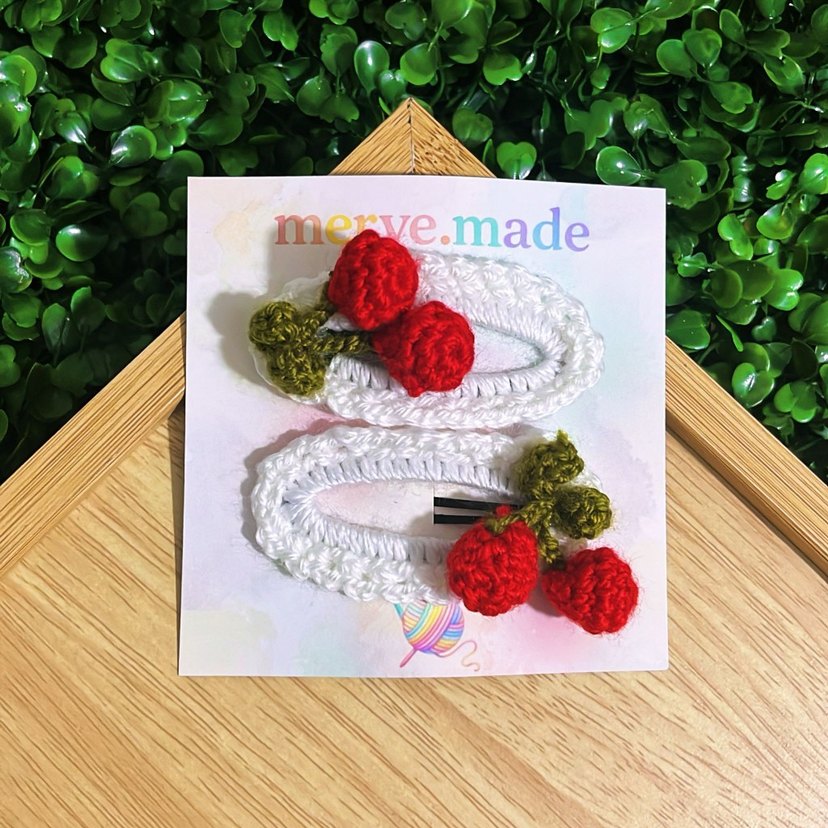 Renkli Nakışlı Örgü Çocuk Toka Seti - Görsel 2