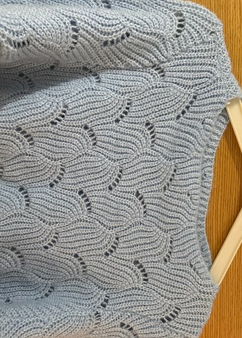 Mavi  Örgü Kadın Kazak - Görsel 3