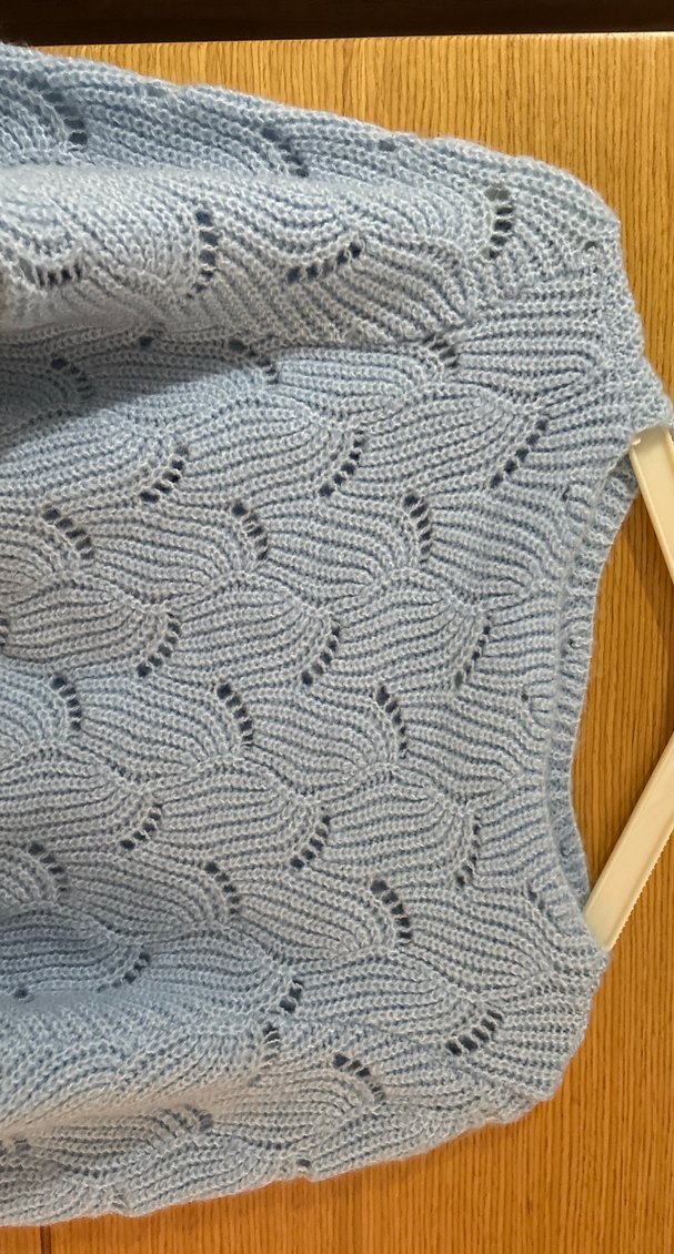 Mavi  Örgü Kadın Kazak - Görsel 3