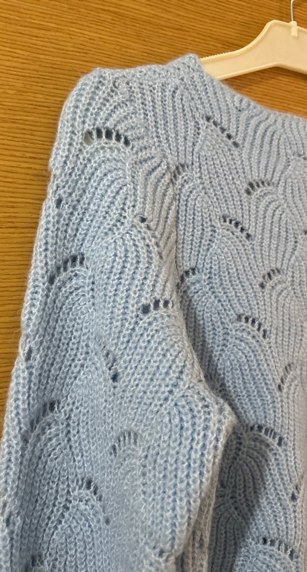 Mavi  Örgü Kadın Kazak - Görsel 2