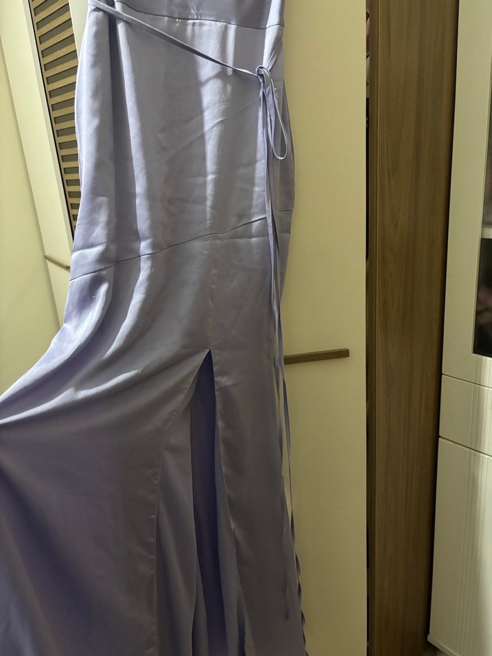 MİLLA Askılı Uzun Lila Drape Detaylı abiye - Görsel 2