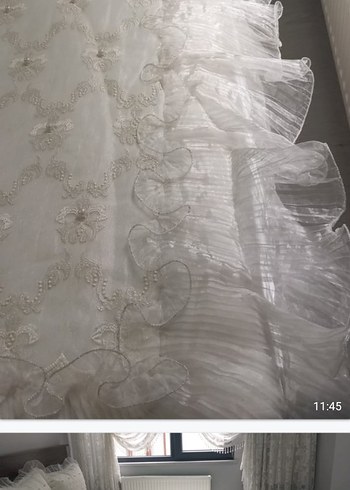 Beyaz Nakışlı Yatak Örtüsü - Görsel 2