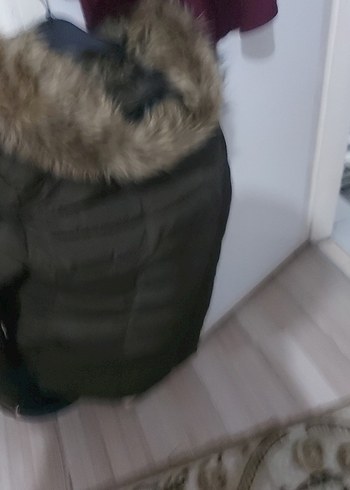 Gri Kürklü Kadın Kışlık Mont - Görsel 6