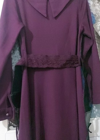 Uzun Mor Drapeli Gotik Kadın Elbise - Görsel 3