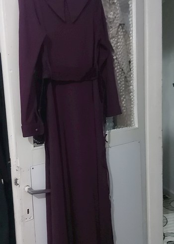 Uzun Mor Drapeli Gotik Kadın Elbise - Görsel 2