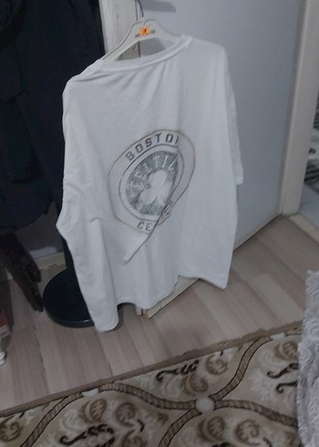 Beyaz Erkek Oversize Kısa Kollu Tişört - Görsel 3