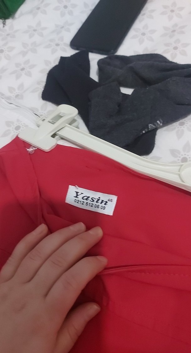 Parlak Kırmızı Midi Drapeli Kadın Etek - Görsel 5