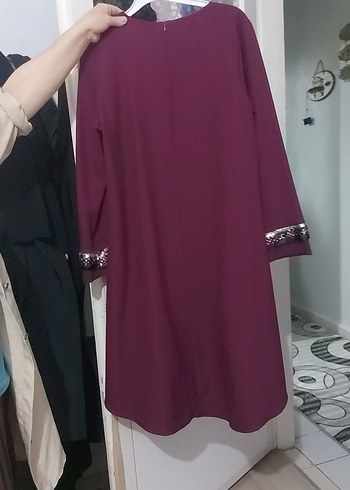 Bordo Uzun Kollu Salaş Tunik - Görsel 4