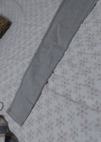 Gri Kadın Kumaş Pantolon Midi Boy - Görsel 2