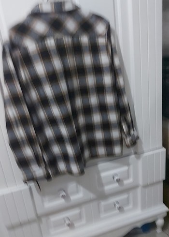 Gri Ekose Desenli Kadın Gömlek - Görsel 5