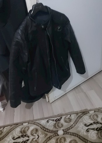 Siyah Kadın Deri Biker Ceket - Görsel 3