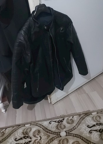 Siyah Kadın Deri Biker Ceket - Görsel 2