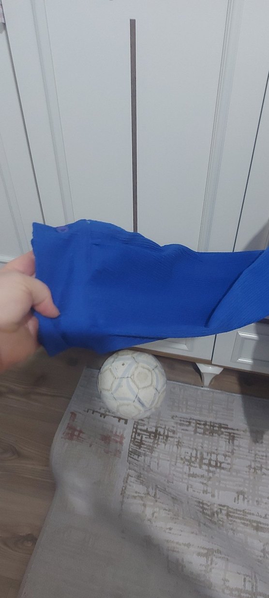 Mavi V Yaka Düğmeli Kadın Gömlek - Görsel 5