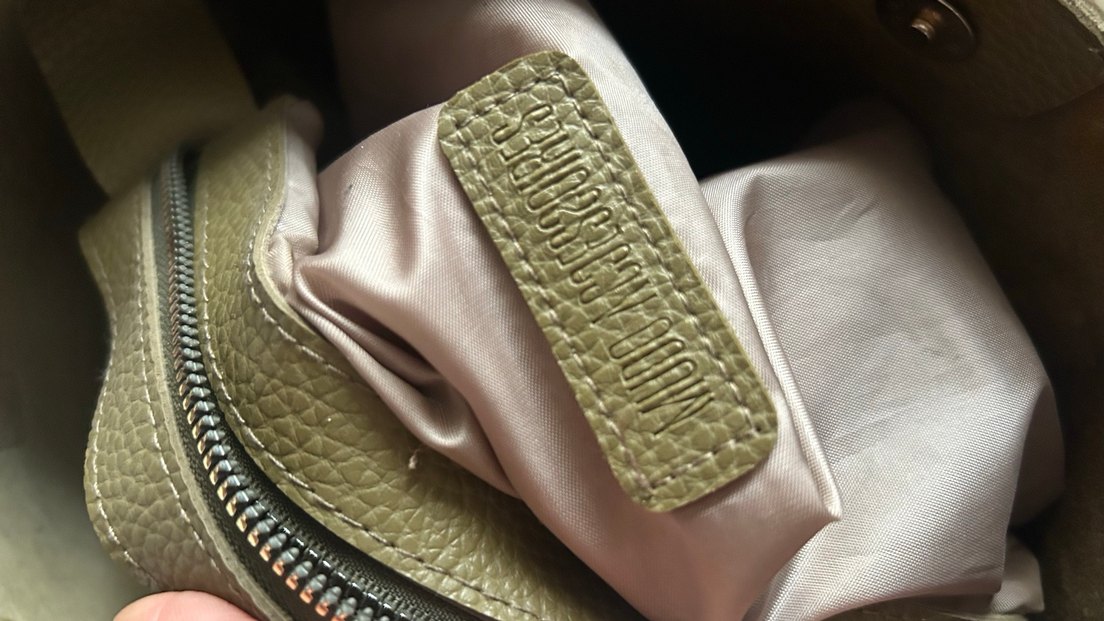 Tokalı Haki Kadın Deri Çanta - Görsel 2