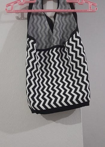 Kadın Siyah Beyaz Zebra Desenli Düğmeli Yelek - Görsel 2