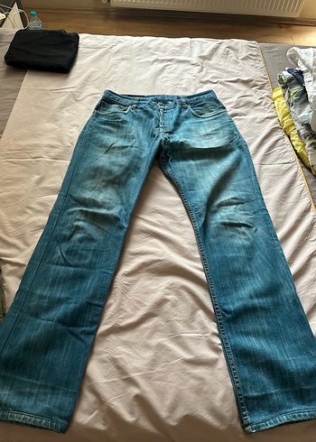 Levis Acik Mavi Yikamali Denim Jean Erkek İcin