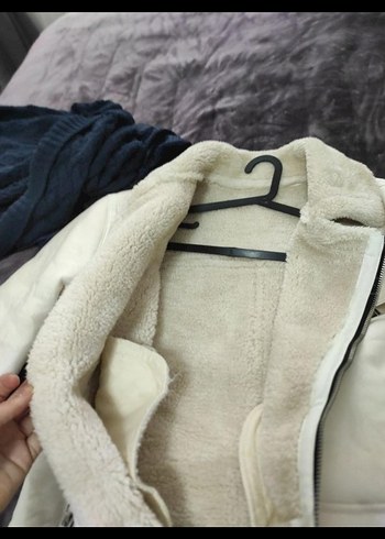 Gri Kürklü Beyaz erkek Ceket kaban - Görsel 4