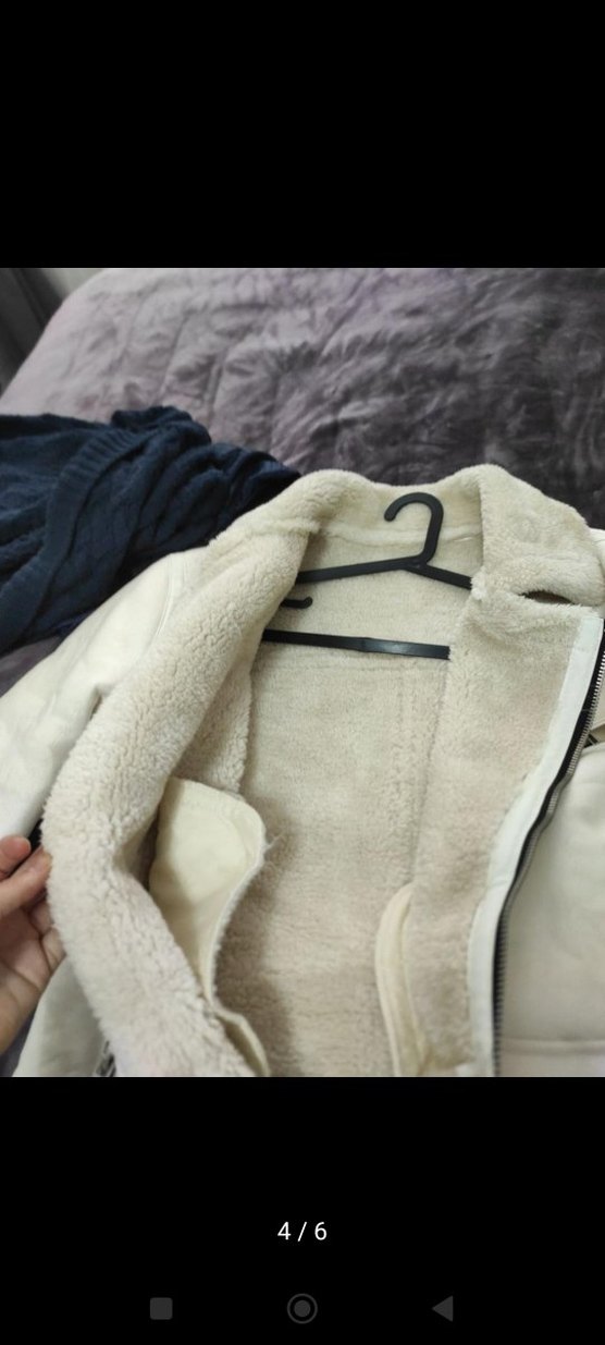 Gri Kürklü Beyaz erkek Ceket kaban - Görsel 4