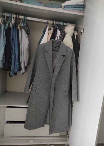 Gri Uzun Klasik Kaban - Görsel 2