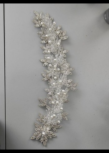 Beyaz Boncuklu Kadın Saç Aksesuarı - Görsel 3