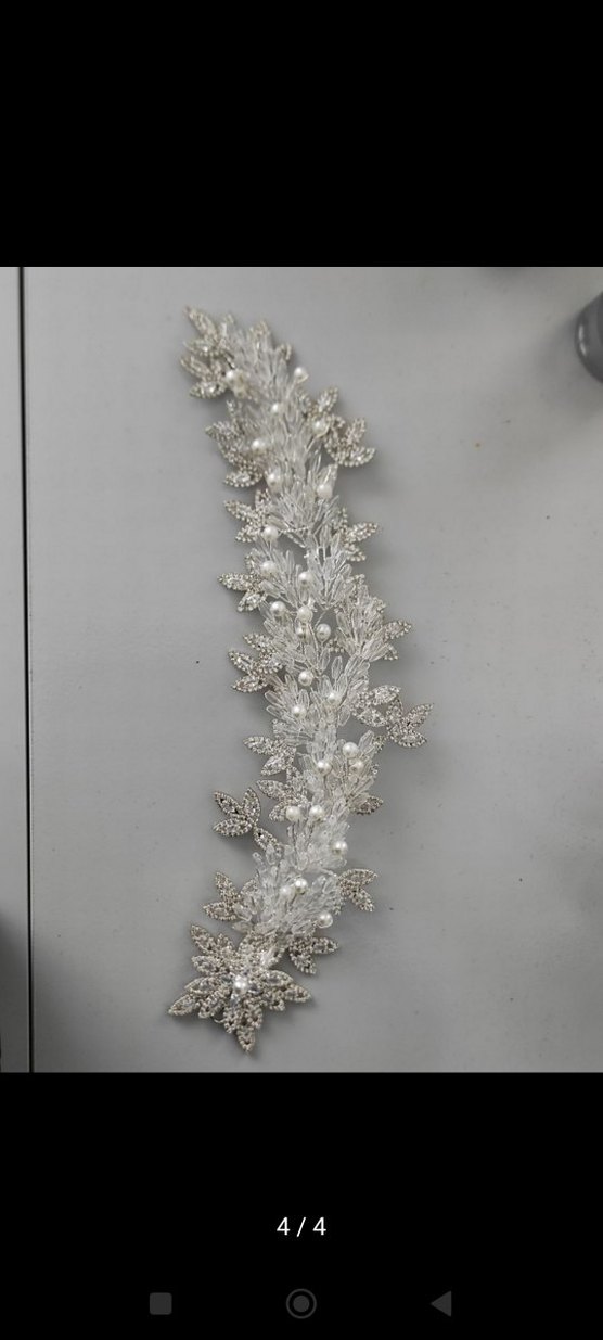 Beyaz Boncuklu Kadın Saç Aksesuarı - Görsel 3