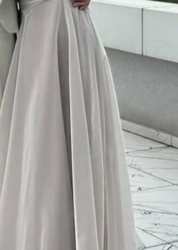 Uzun Beyaz Vintage Kadın Elbise - Görsel 3