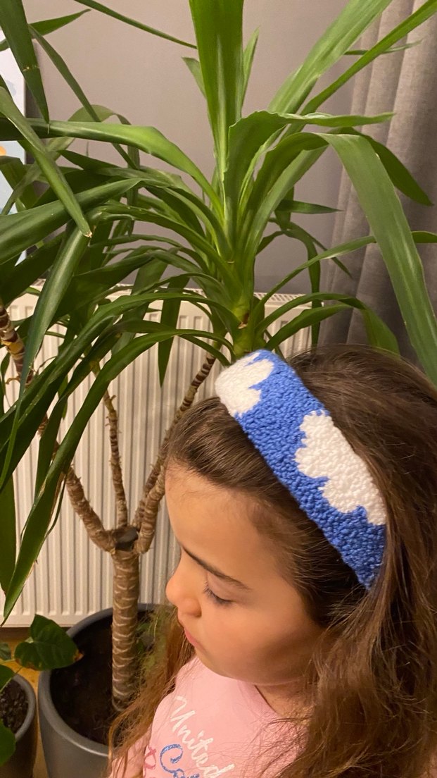 Mavi Bulut Desenli punch Çocuk Taç - Görsel 2