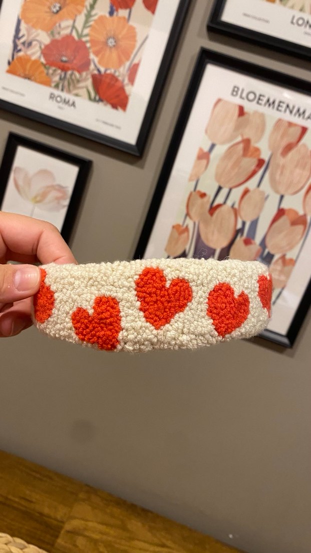 Kırmızı Kalp Desenli punch taç - Görsel 3
