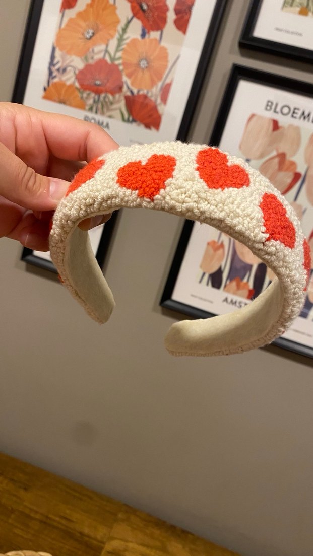 Kırmızı Kalp Desenli punch taç - Görsel 2