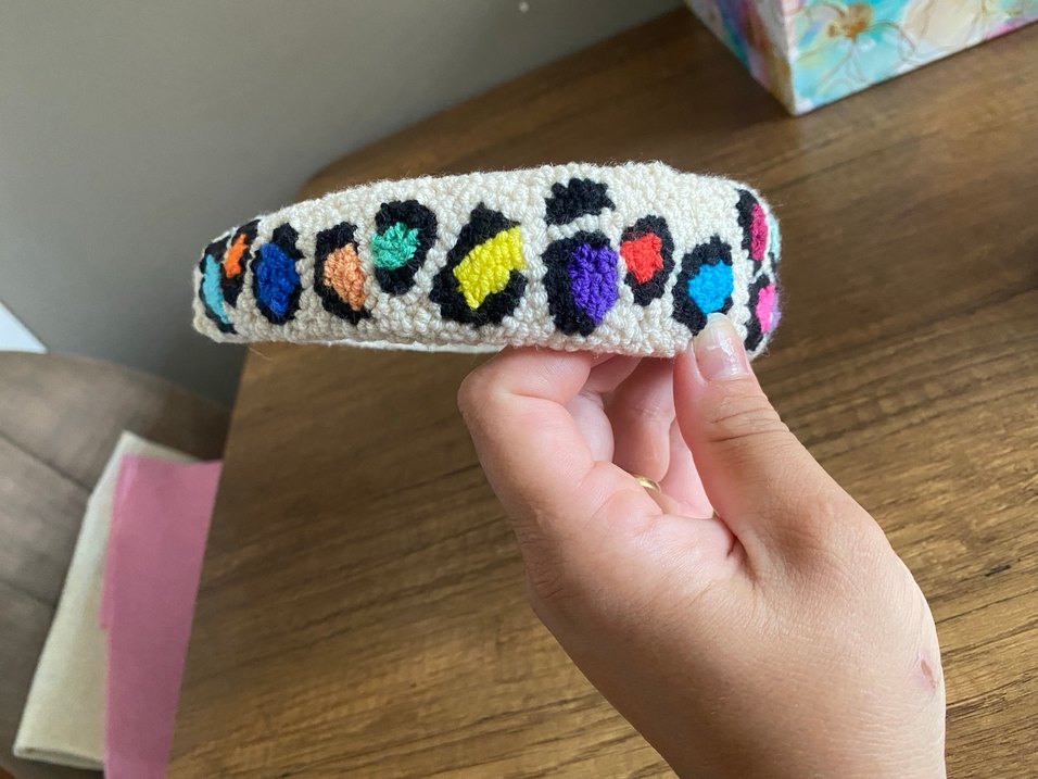 Rengarenk leopar desenli punch taç - Görsel 2