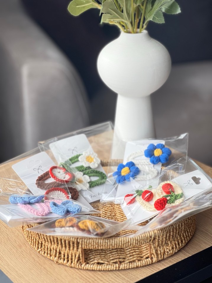 EL ÖRGÜSÜ Örgü Bohem Çocuk Toka Seti - Görsel 2