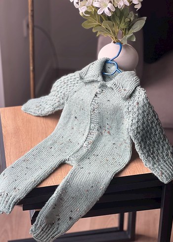 EL ÖRGÜSÜ 0-6 ay uyumlu haki yeşil bebek tulumu - Görsel 2