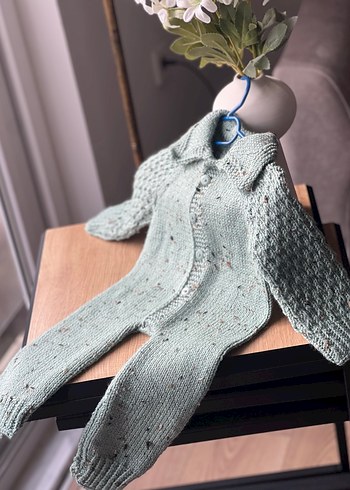 EL ÖRGÜSÜ 0-6 ay uyumlu haki yeşil bebek tulumu - Görsel 3