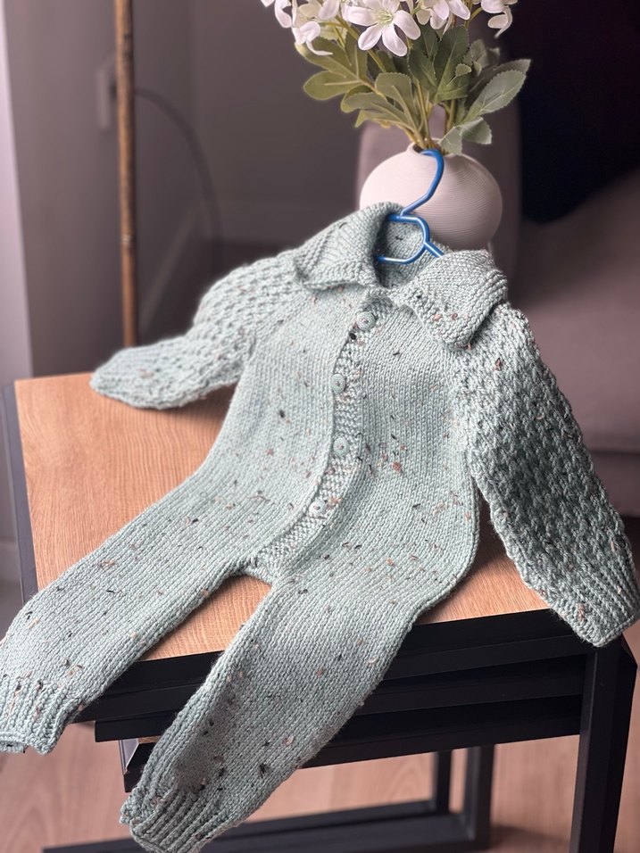 EL ÖRGÜSÜ 0-6 ay uyumlu haki yeşil bebek tulumu - Görsel 2