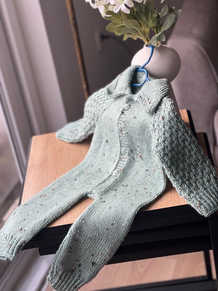 EL ÖRGÜSÜ 0-6 ay uyumlu haki yeşil bebek tulumu - Görsel 3