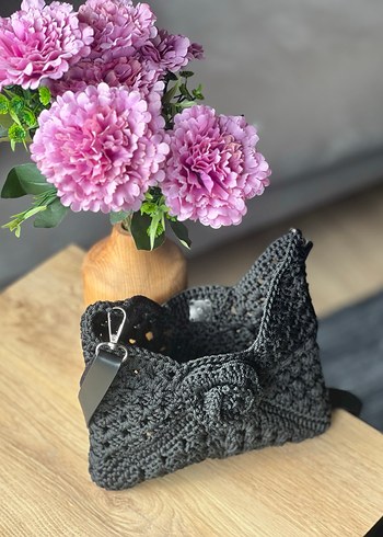 EL ÖRGÜSÜ SİYAH Bohem Kadın Çanta - Görsel 2