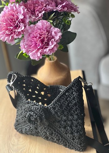 EL ÖRGÜSÜ SİYAH Bohem Kadın Çanta - Görsel 3